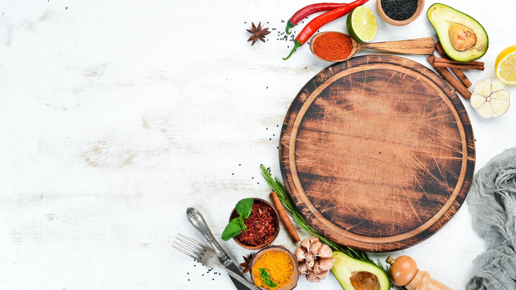 selection of crafted dishes on wooden table